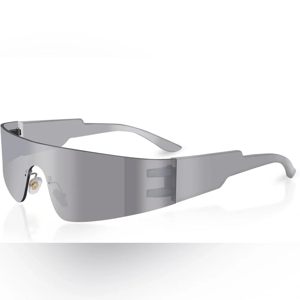 Stylish Retro Rimless Futuristic Mirror Sunglasses